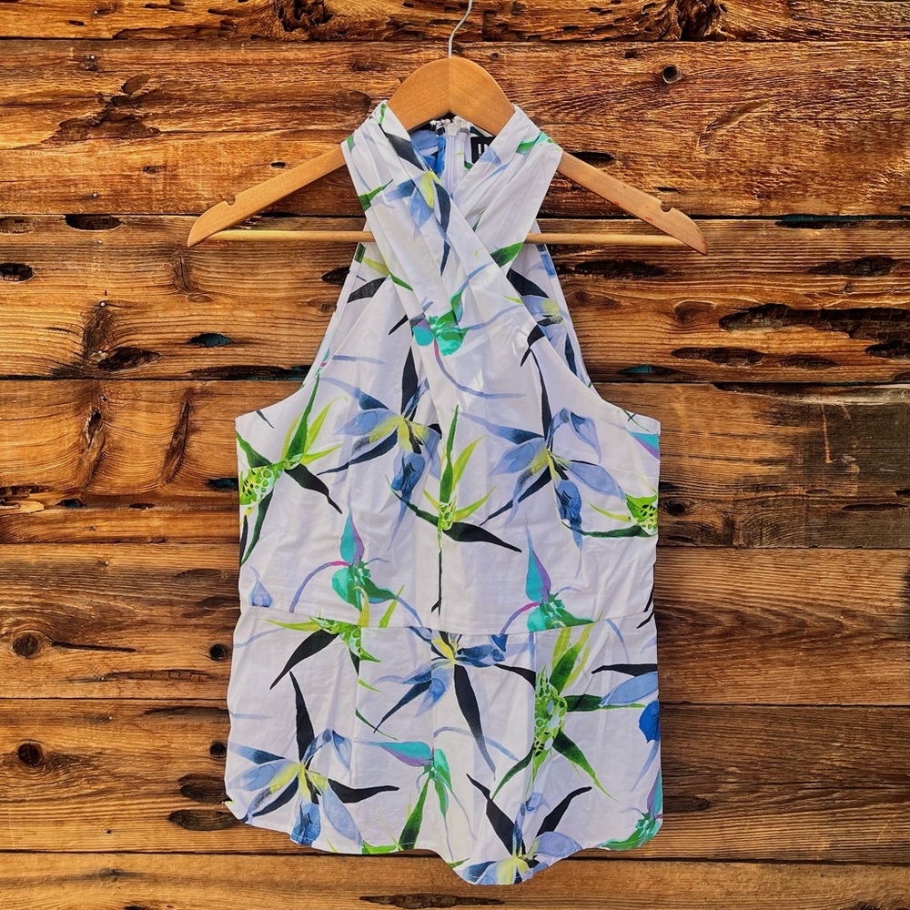 INC | International Concepts Green and White Top NWT 6